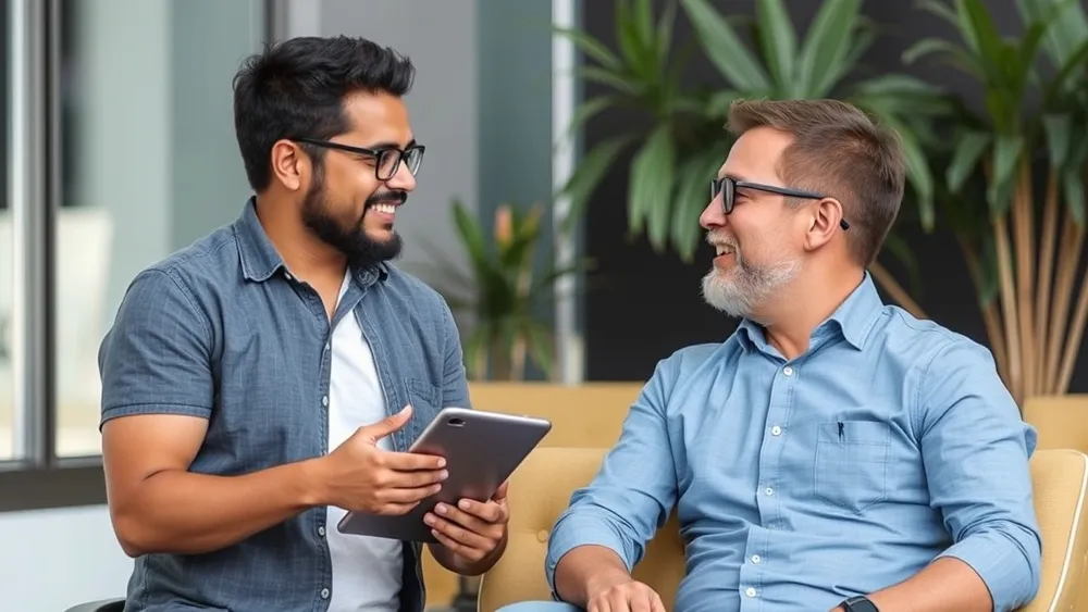 Un emprendedor hablando con otro emprendedor