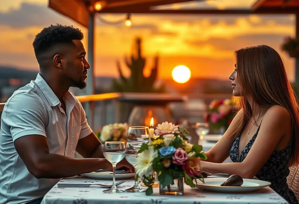 Un matrimonio cenando en un restaurante